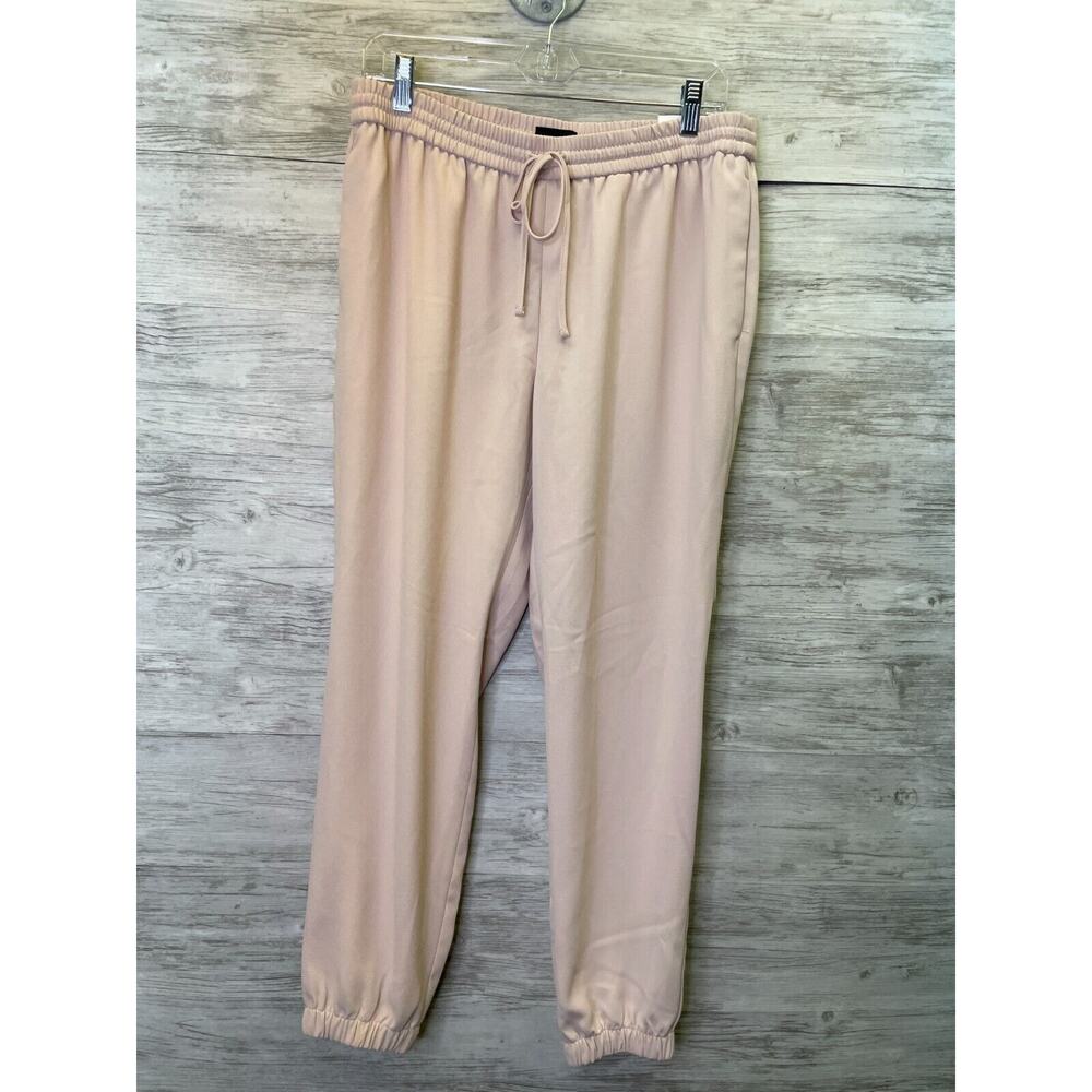 Express Joggers Womens M Light Pink Mid Rise Elastic Waist Drawstring Ankle Pant